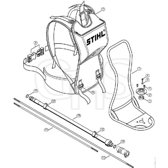 Genuine Stihl FR410 C-E / M - Support frame, Flexible shaft