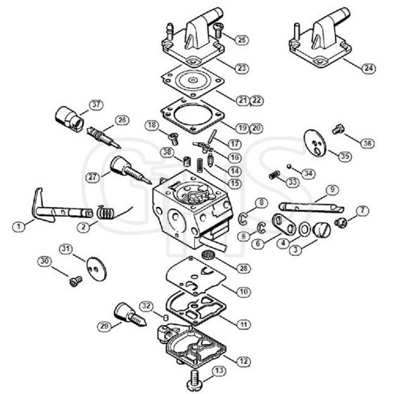 Genuine Stihl FR480 / N - Carburetor C1Q-S155, C1Q-S113, C1Q-S94 FR 450, 480