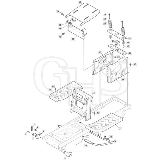 Freedom 38e_SD - 2021 - 2T0660483/M21 - Mountfield Ride On Mower Chassis Diagram