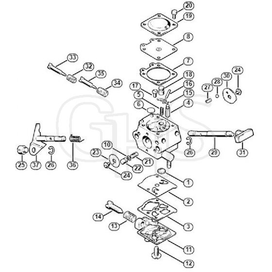 Genuine Stihl FS106 / O - Carburettor WT-45, WT-112