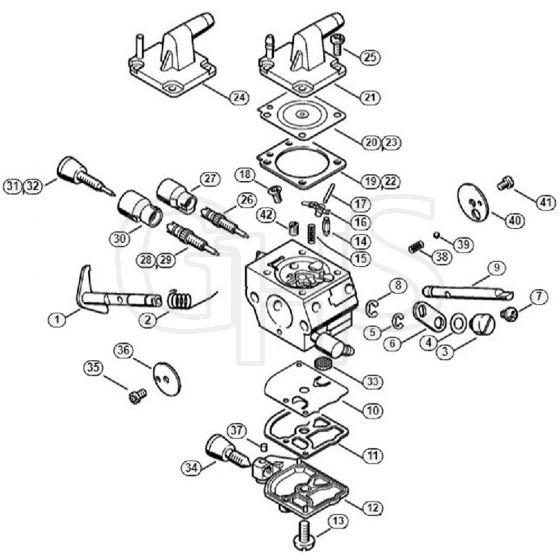 Genuine Stihl FS120 2-MIX / Q - Carburetor C1Q-S161, -S162, -S163, -S164, -S82, -S83, -S138, -S139