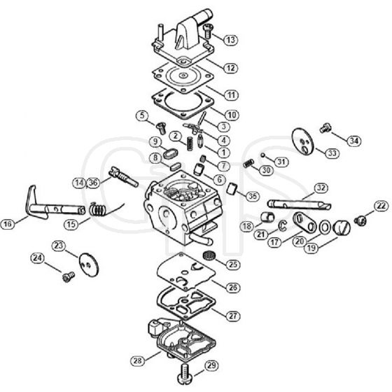 Genuine Stihl FS120 / R - Carburetor C1Q-S51, C1Q-S36 (09.2003)