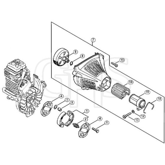 Genuine Stihl FS131 / F - Clutch, Fan Housing