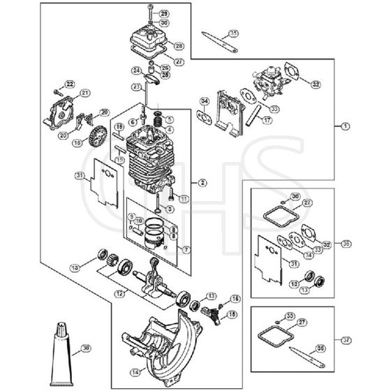 Genuine Stihl FS131 R / A - Engine Ø 43 mm