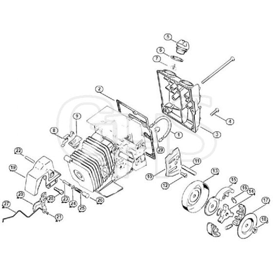 Genuine Stihl FS151 / B - Tank housing, Clutch