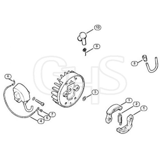 Genuine Stihl FS180 / D - Ignition System, Clutch