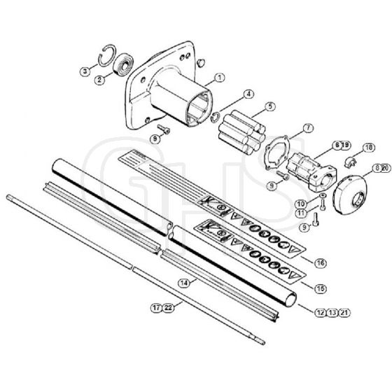 Genuine Stihl FS180 / H - Clutch Housing, Drive Tube Assembly