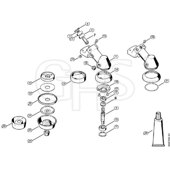 Genuine Stihl FS180 / P - Gear Head ⇥ 3 50 609 047 (25.2001)