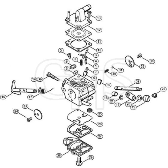 Genuine Stihl FS200 R / R - Carburetor C1Q-S51, C1Q-S36 (09.2003)