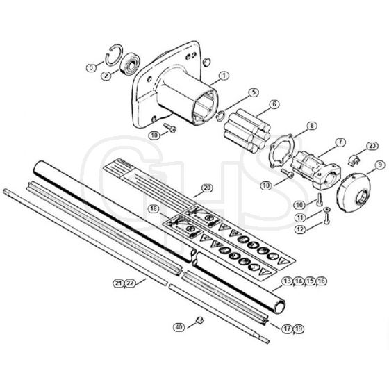 Genuine Stihl FS220 / H - Clutch housing, Drive tube assembly