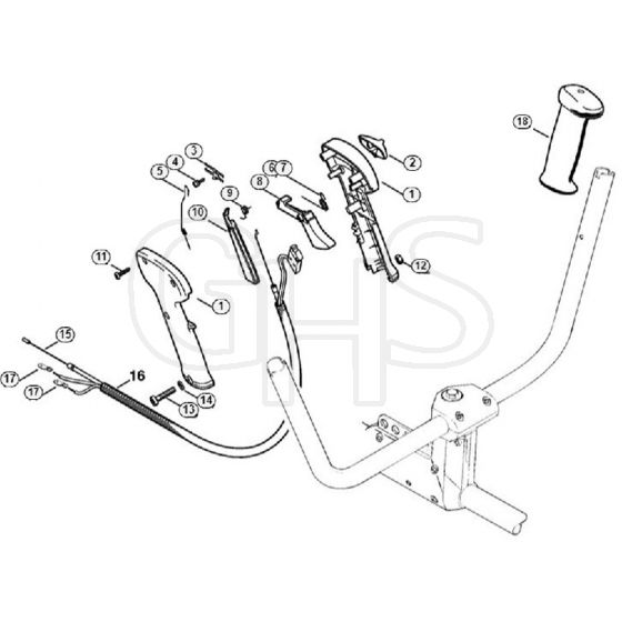 Genuine Stihl FS220 K / J - Control handle