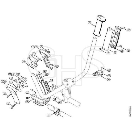 Genuine Stihl FS220 K / K - Control handle  3 54 341 645 (20.2002)