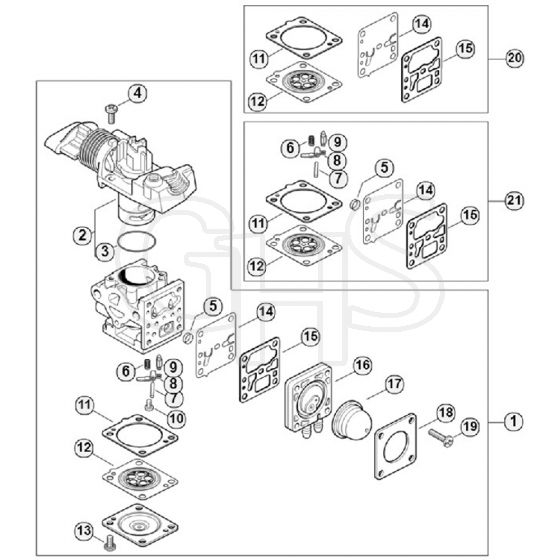 Genuine Stihl FS23 C-E / C - Carburetor 4149/02 from Serial number 517063950