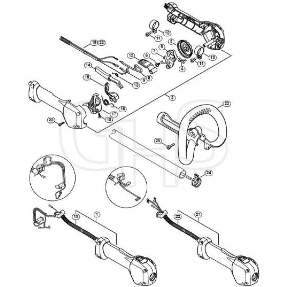 Genuine Stihl FS23 RC-E / G - Control handle FS 23 RC, FS 23 SC, FS 24 RC, FS 24 SC