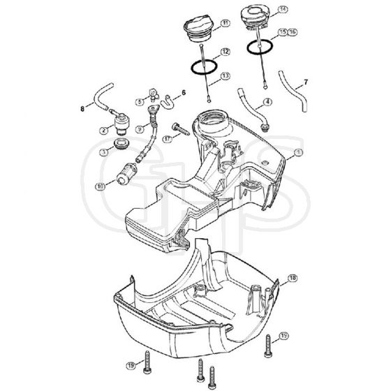 Genuine Stihl FS240 C-E / D - Fuel tank