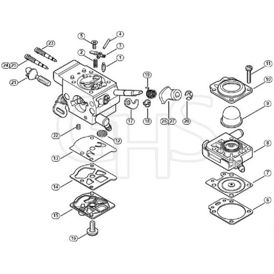 Genuine Stihl FS240 / G - Carburetor WTF-10, WTF-11, WTF-5, WTF-6