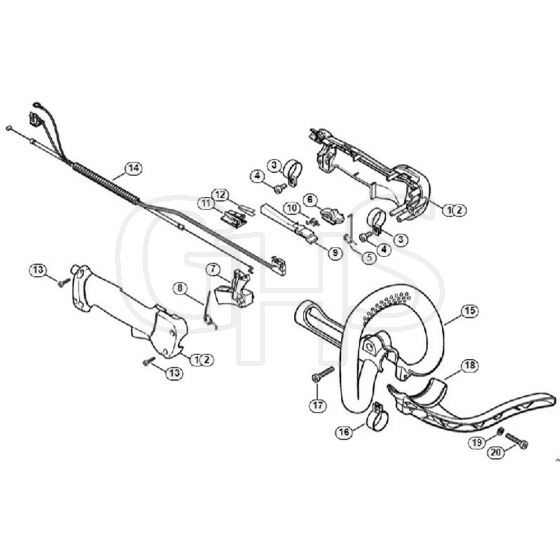 Genuine Stihl FS240 R / M - Loop handle (37.2015)