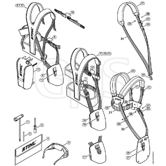 Genuine Stihl FS240 R / V - Tools, Full harness