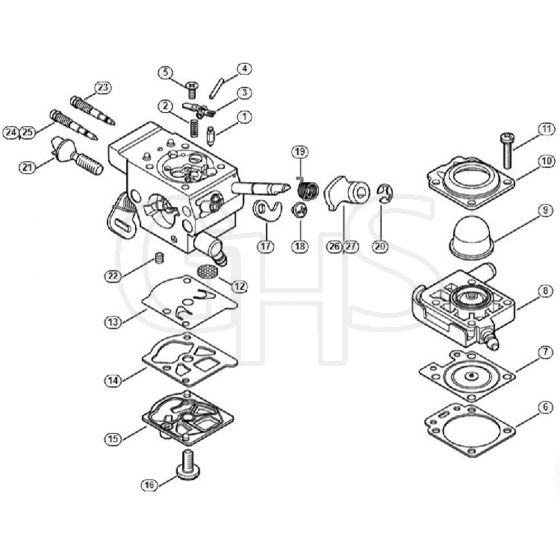 Genuine Stihl FS240 RC-E / G - Carburetor WTF-10, WTF-11, WTF-5, WTF-6