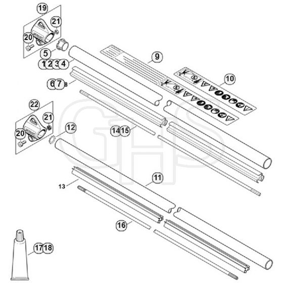 Genuine Stihl FS240 RC-E / K - Drive tube assembly