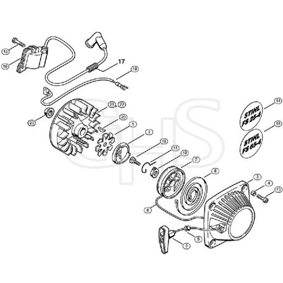 Genuine Stihl FS25-4 / C - Rewind Starter, Ignition System