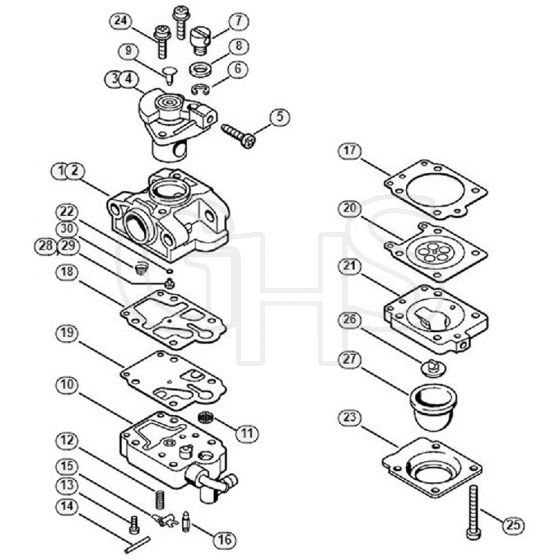 Genuine Stihl FS25-4 / F - Carburettor WYL-131, WYL-135