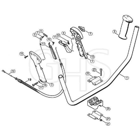 Genuine Stihl FS25-4 / M - Two-Handed Handle Bar