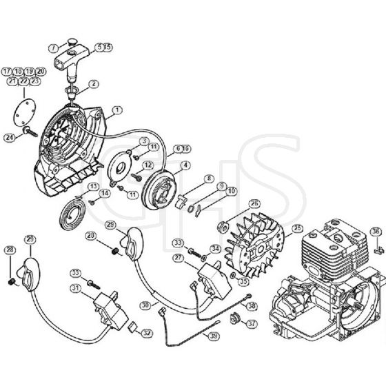 Genuine Stihl FS250 R / F - Rewind Starter, Ignition System  809 249 646 (10.2016)