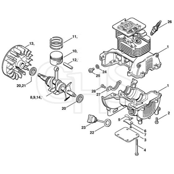 Stihl FS25-4 - Crankcase - Parts Diagram