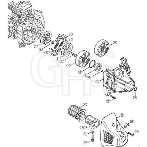 Genuine Stihl FS260 R / J - Clutch, Clutch Housing