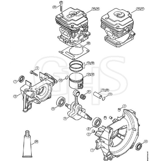 Genuine Stihl FS260 RC-E / A - Crankcase, Cylinder