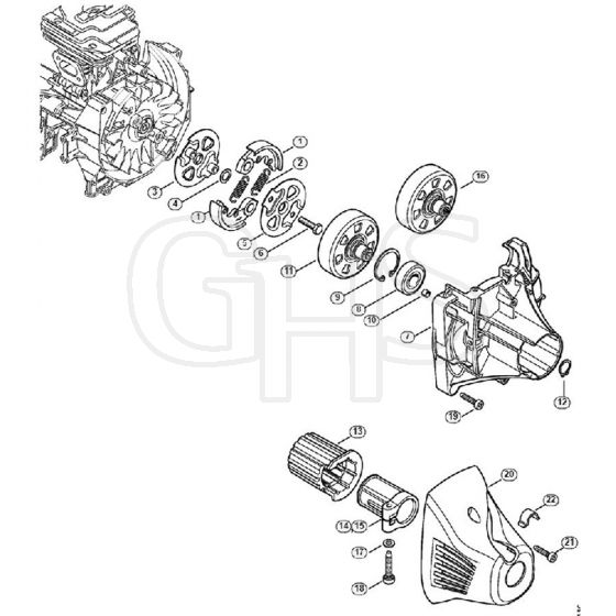 Genuine Stihl FS260 RC-E / J - Clutch, Clutch housing