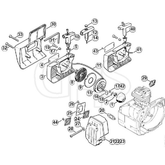 Genuine Stihl FS280 / B - Rewind Starter, Muffler