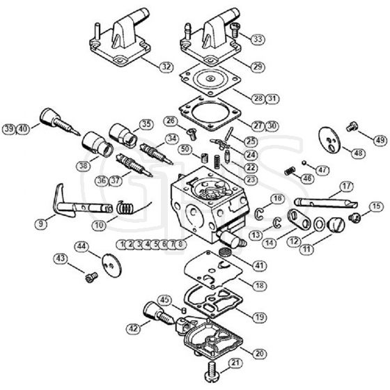 Genuine Stihl FS350 / L - Carburetor C1Q-S161, -S162, -S163, -S164, -S82, -S83, -S138, -S139