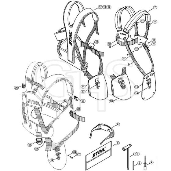 Genuine Stihl FS350 / X - Tools, Full harness