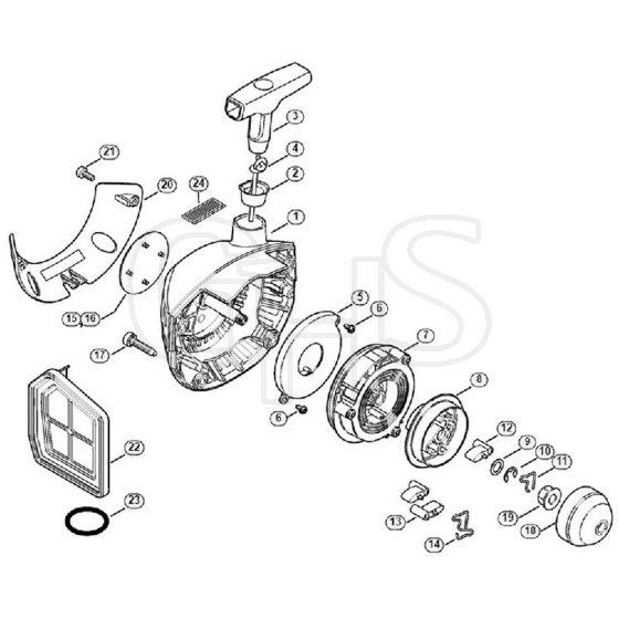 Genuine Stihl FS360 C-E / B - Rewind starter