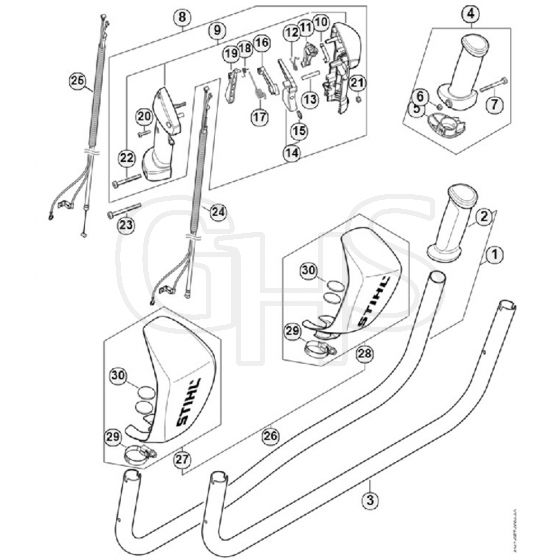 Genuine Stihl FS360 C-E / N - Bike handle