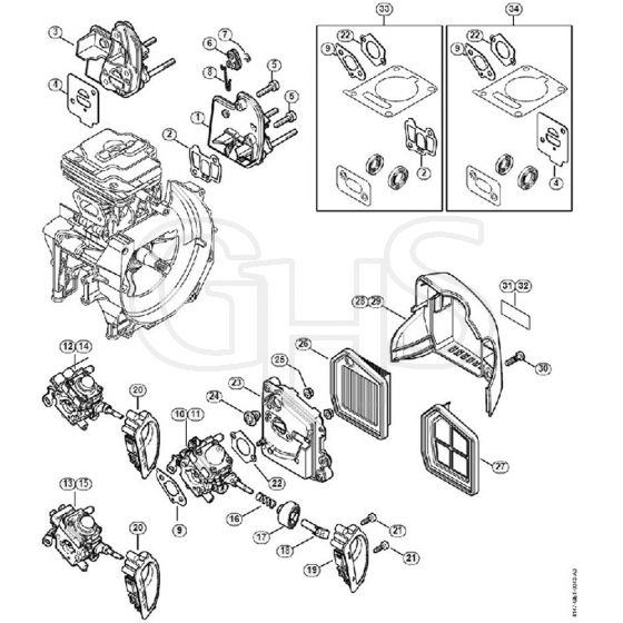 Genuine Stihl FS360 C-EM / E - Spacer flange, Air filter