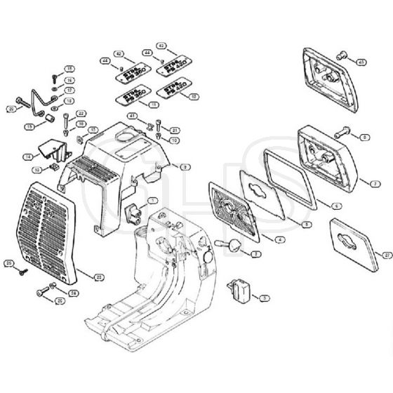 Genuine Stihl FS360 / F - Air filter, Shroud