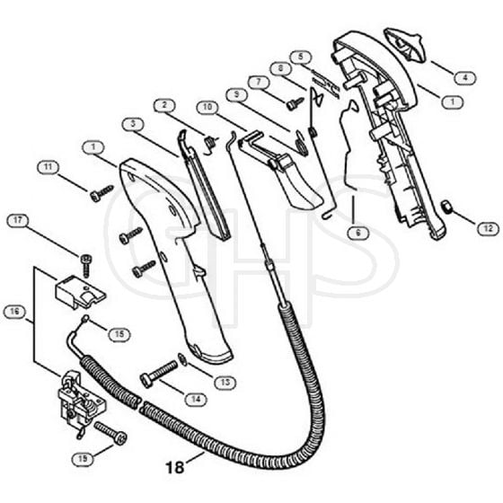 Genuine Stihl FS360 / K - Control handle (29.2002)