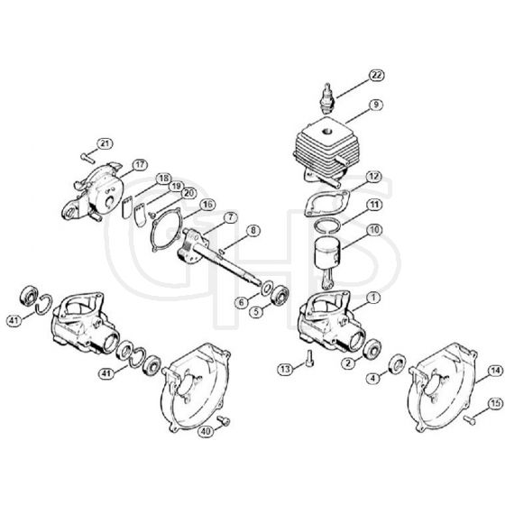 Genuine Stihl FS36 R / A - Crankcase, Cylinder