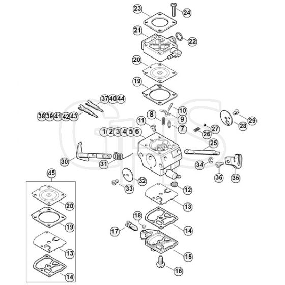 Genuine Stihl FS380 / K - Carburetor 4134/13, 4134/14, 4134/15, 4134/16, 4134/17, 4134/19