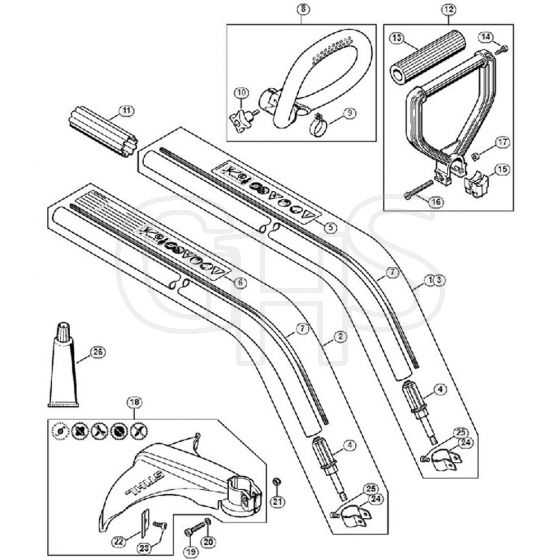 Genuine Stihl FS38 2-MIX / AB - FS 38: Drive Tube Assembly, Loop Handle