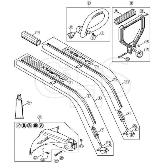 Genuine Stihl FS38 / AB - FS 38: Drive Tube Assembly, Loop Handle