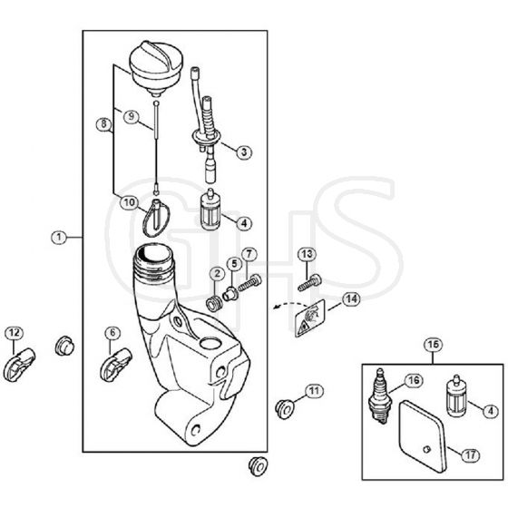 Genuine Stihl FS38 / M - Fuel Tank