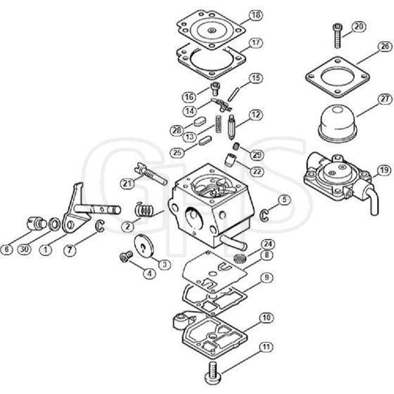 Genuine Stihl FS38 / Y - Carburettor C1Q-S58 (27.2001)