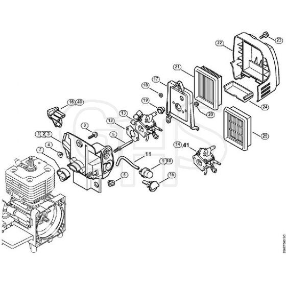 Genuine Stihl FS400 L / F - Carburetor housing, Air filter