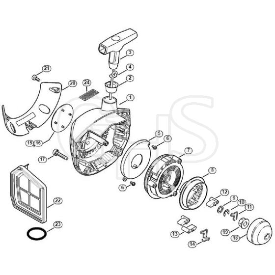 Genuine Stihl FS410 C-E / B - Rewind starter