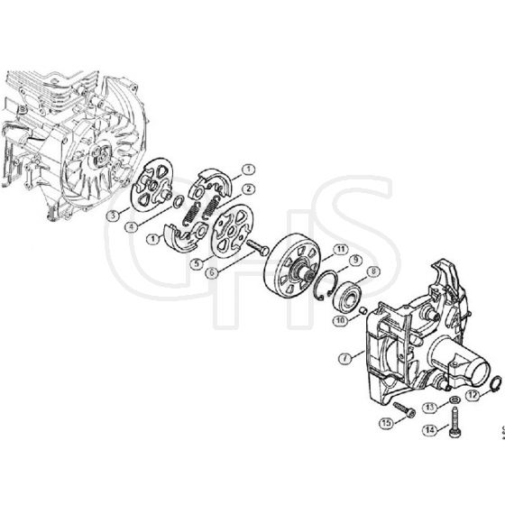 Genuine Stihl FS410 C-EM / K - Clutch, Clutch housing