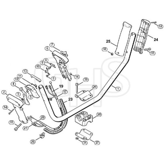 Genuine Stihl FS44 / L - Two-Handed Handlebar FS 44 F/D/SEA